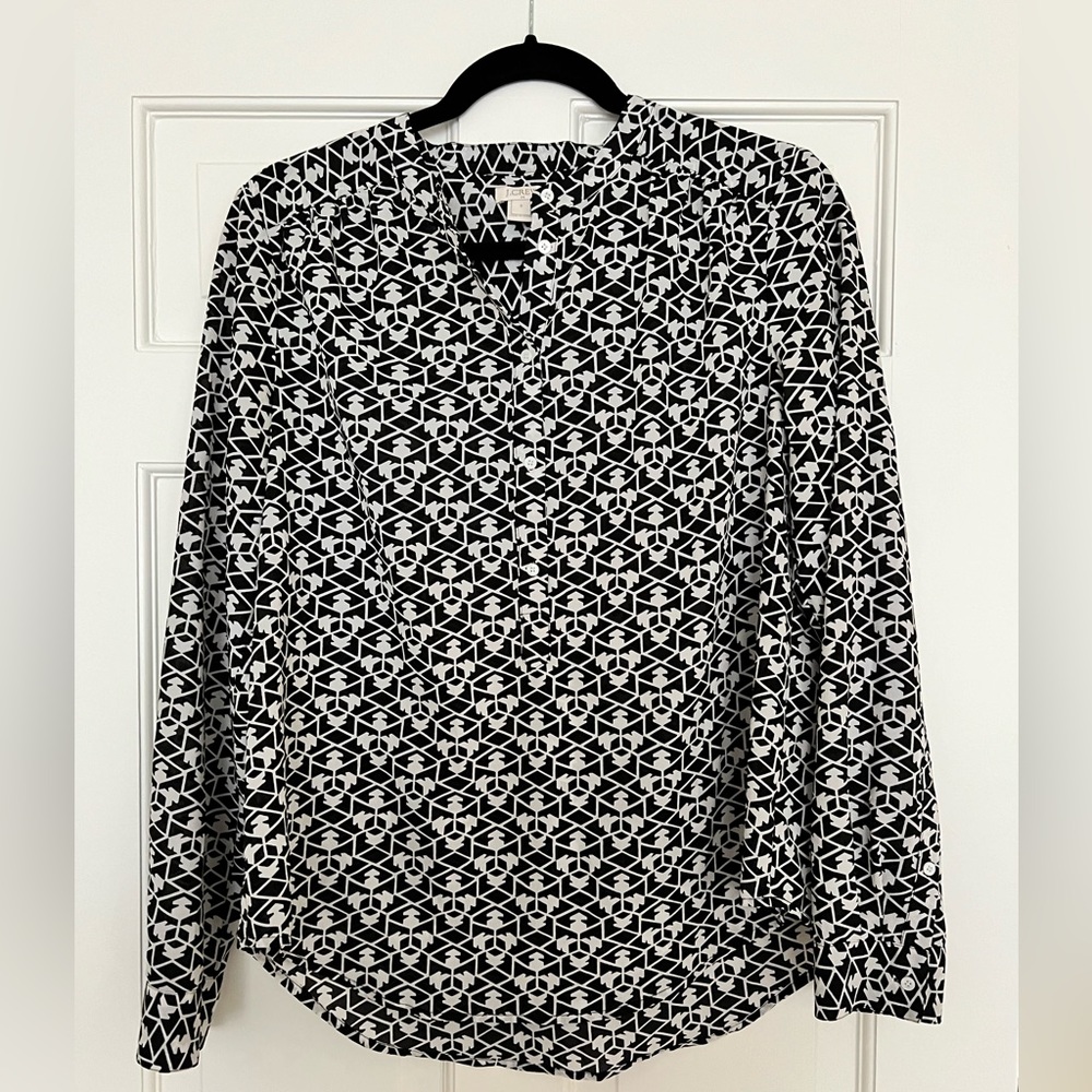 J. Crew Black and White Top